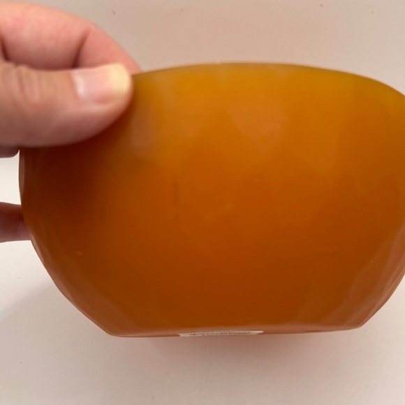 Martha Sturdy amber acrylic bowl in metal stand. Rare artist marked piece. - Picture 10 of 12